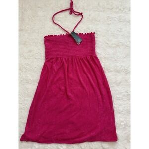 Wild Fable Women's Sleeveless Smocked Terry Convertible Dress Medium Pink